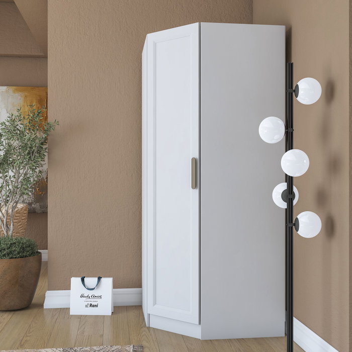 Hanah Home Armario Blanco con Estanterías Hanah Home Armario Blanco con Estanterías